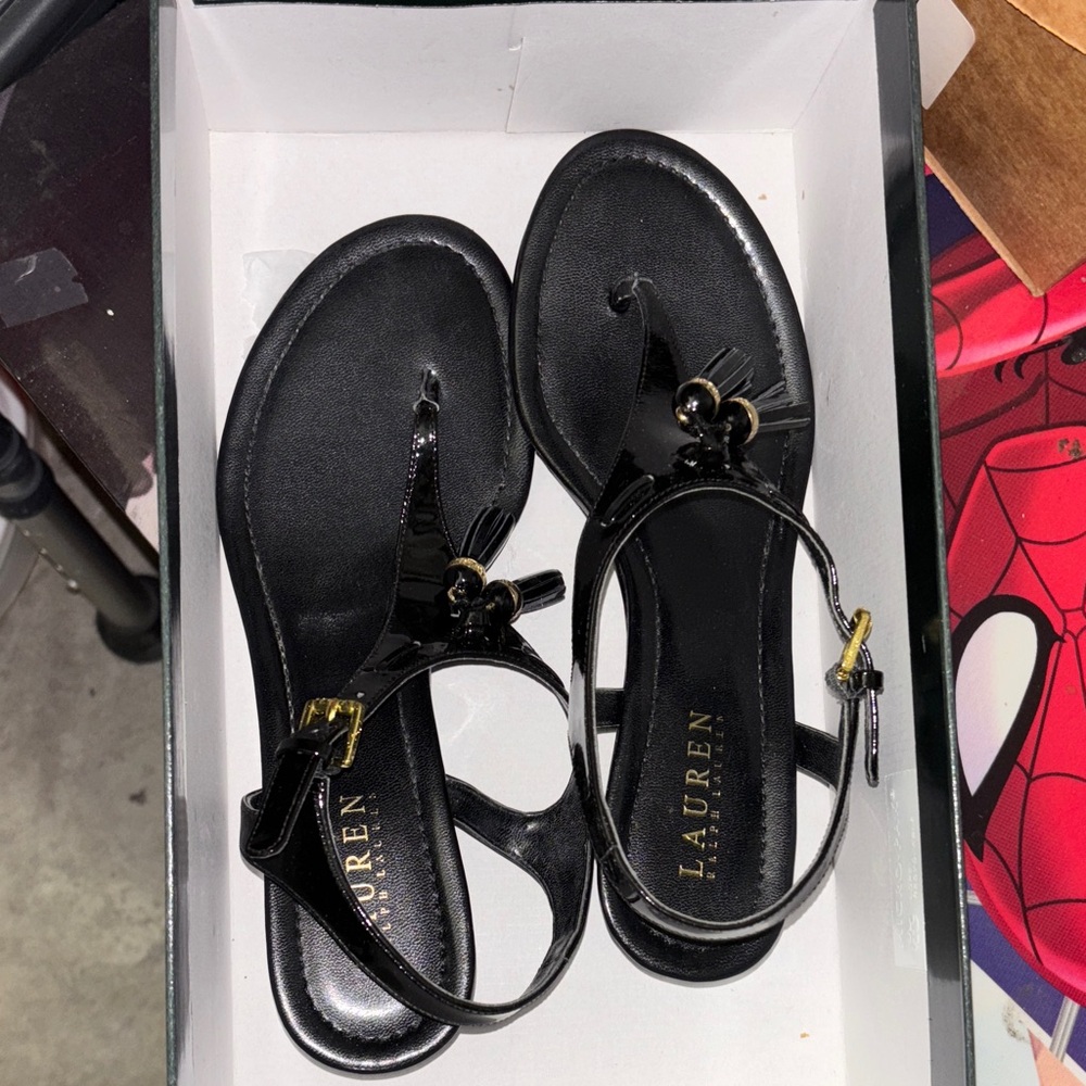Brand New Lauren Ralph Lauren Black Women's Sandals - Picture 4 of 5
